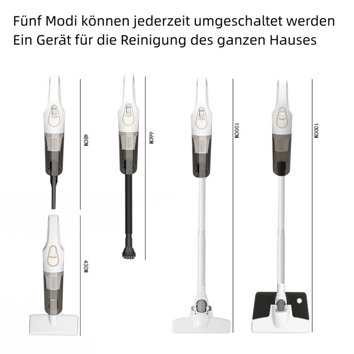 SYNTEK Staubsauger Staubsauger, mit und schwarzer Netz-/Batteriebetrieb Leistung hoher integriertem Drahtlosstaubsauger Handstaubsauger