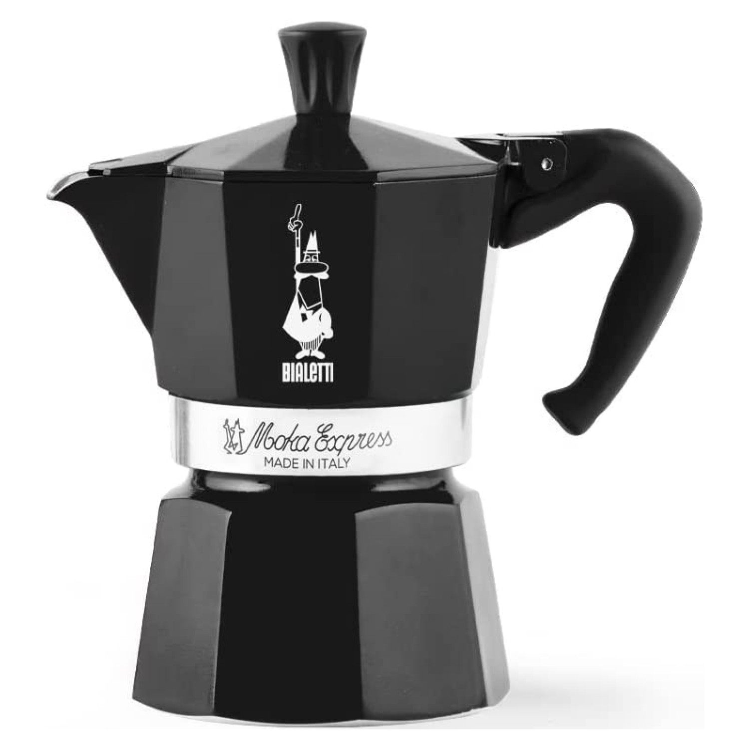 BIALETTI Moka Express BLACK für Espressokocher 3 Schwarz Tassen