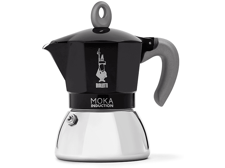 BIALETTI New Moka Induction BLACK für 2 Tassen Espressokocher Schwarz/Silber