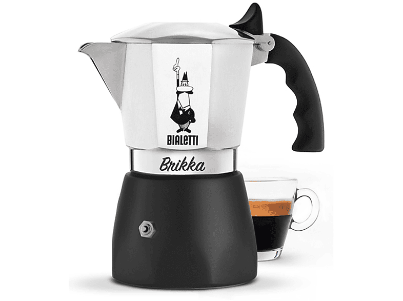 BIALETTI Brikka für Schwarz Tassen Espressokocher 4