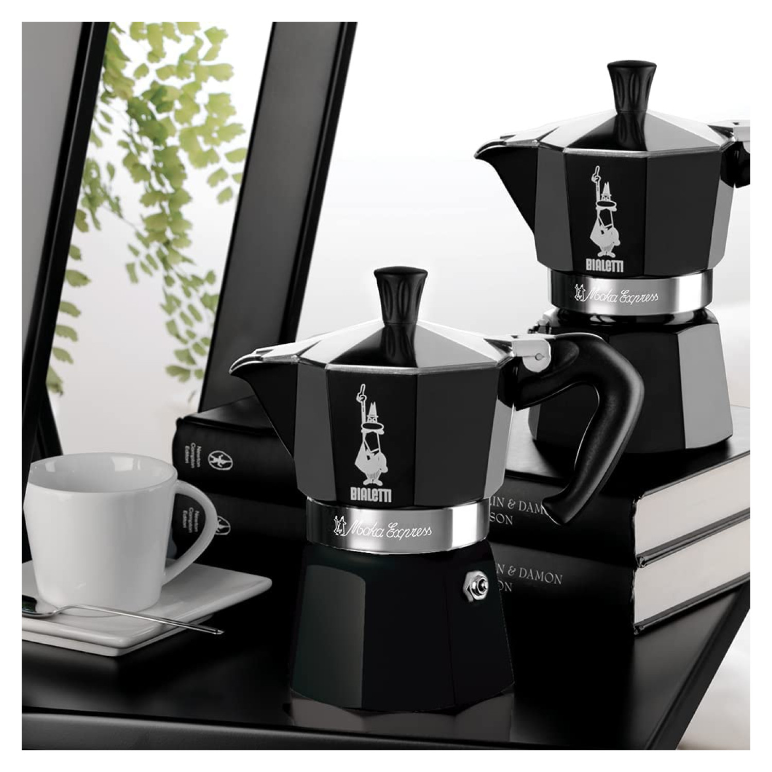 Moka Express für 3 Schwarz Espressokocher Tassen BLACK BIALETTI