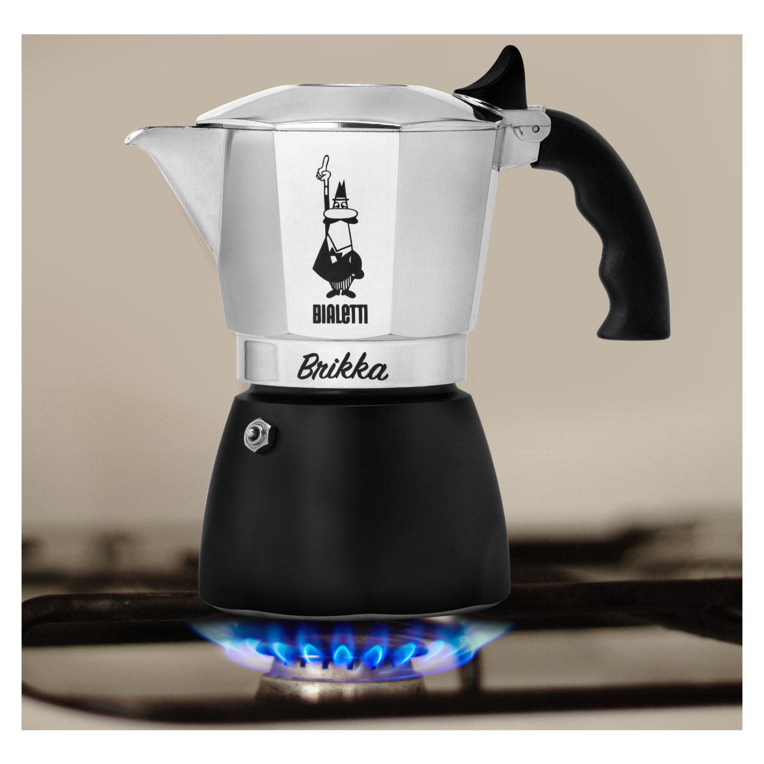 BIALETTI Brikka für Schwarz Tassen Espressokocher 4