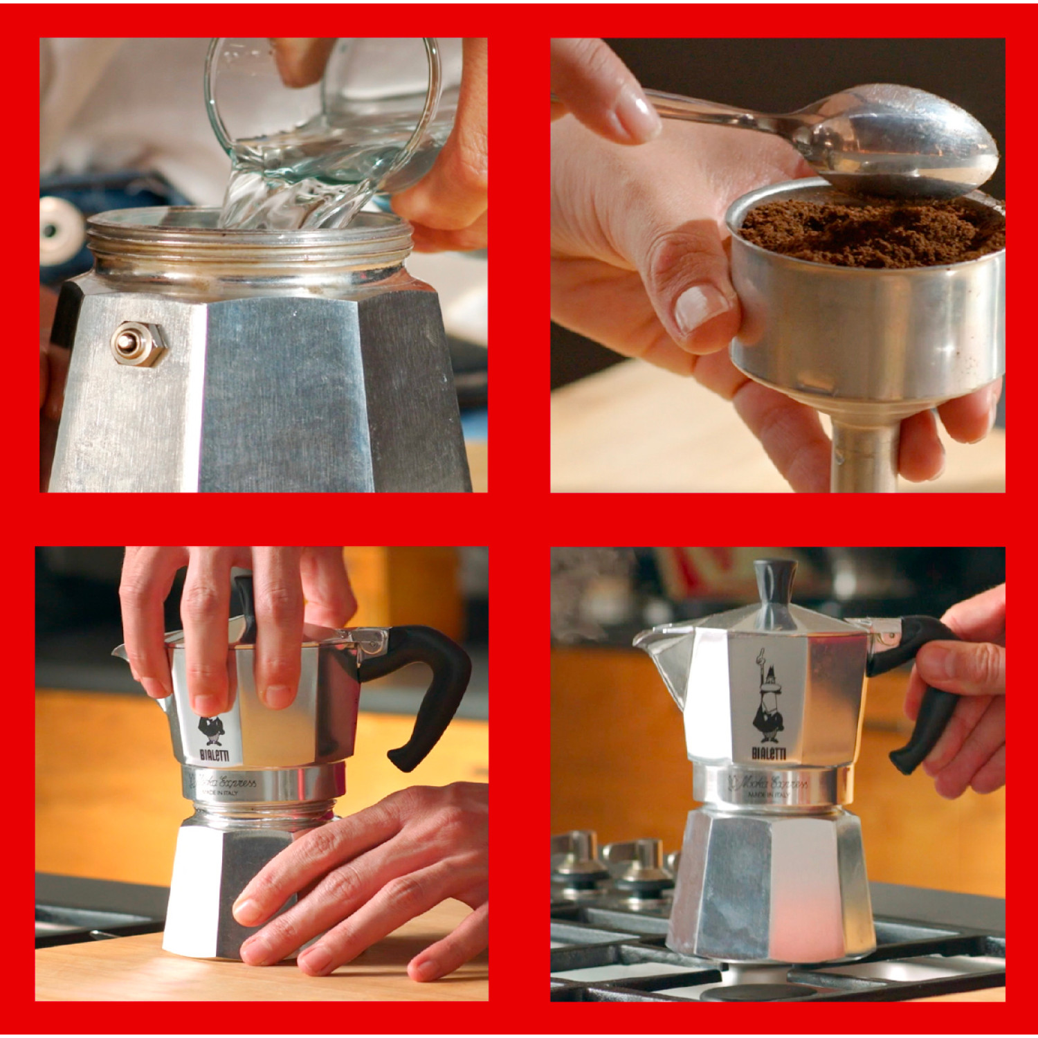 BIALETTI Moka Express für 18 Tassen Silber Espressokocher