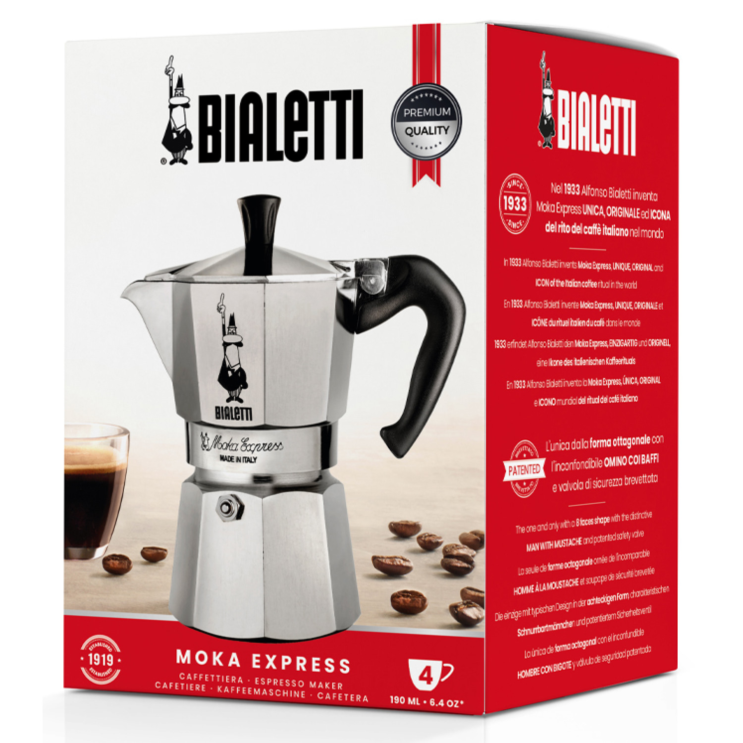 Tassen für Espressokocher BIALETTI Moka Silber Express 4