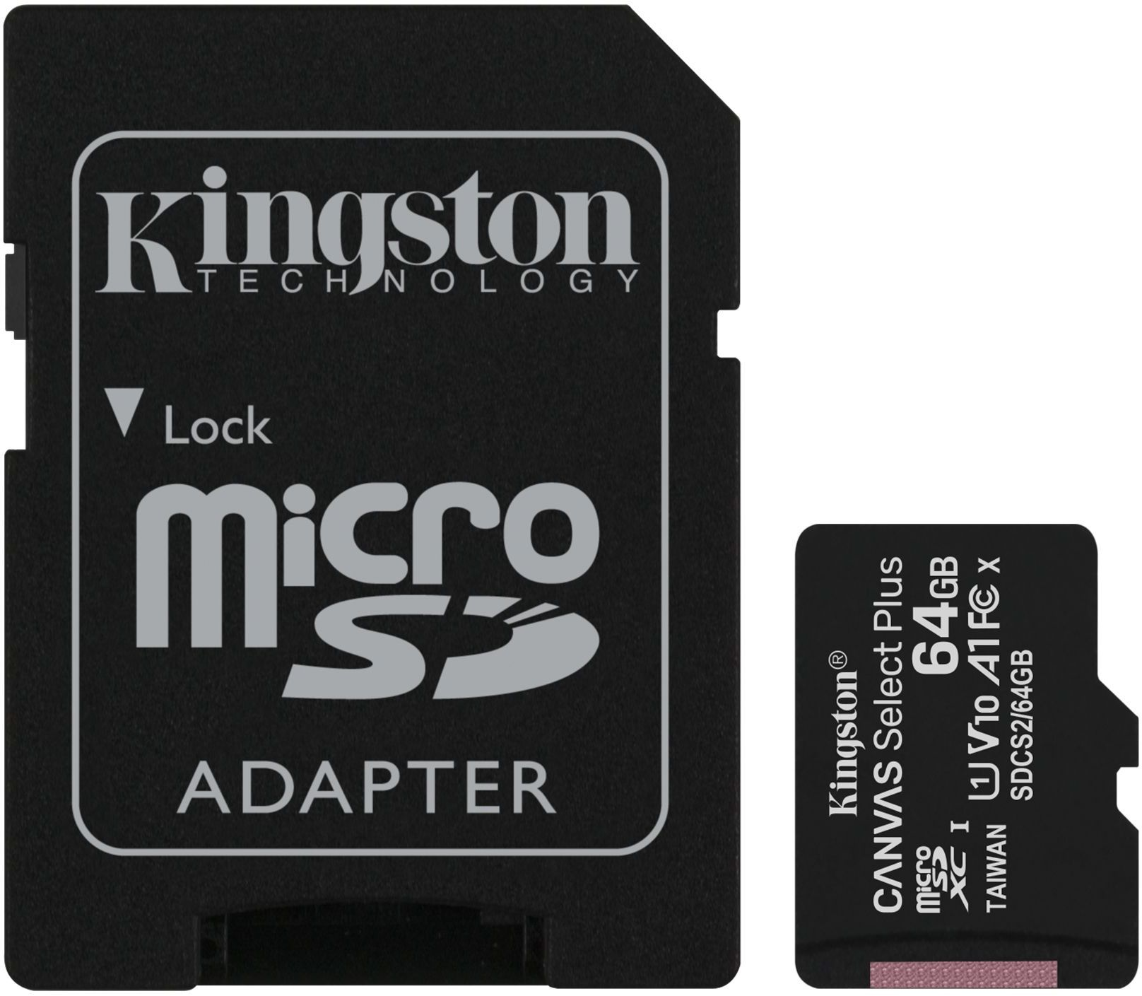 KINGSTON SDCS2/64GB, Micro-SD, Micro-SDXC Speicherkarte, 100 GB, 64 MB/s