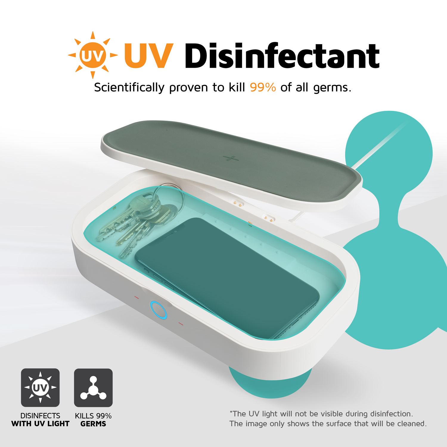 XTORM Wireless Series Desinfektionsmittelbox Universal, Weiß,Grün weiß