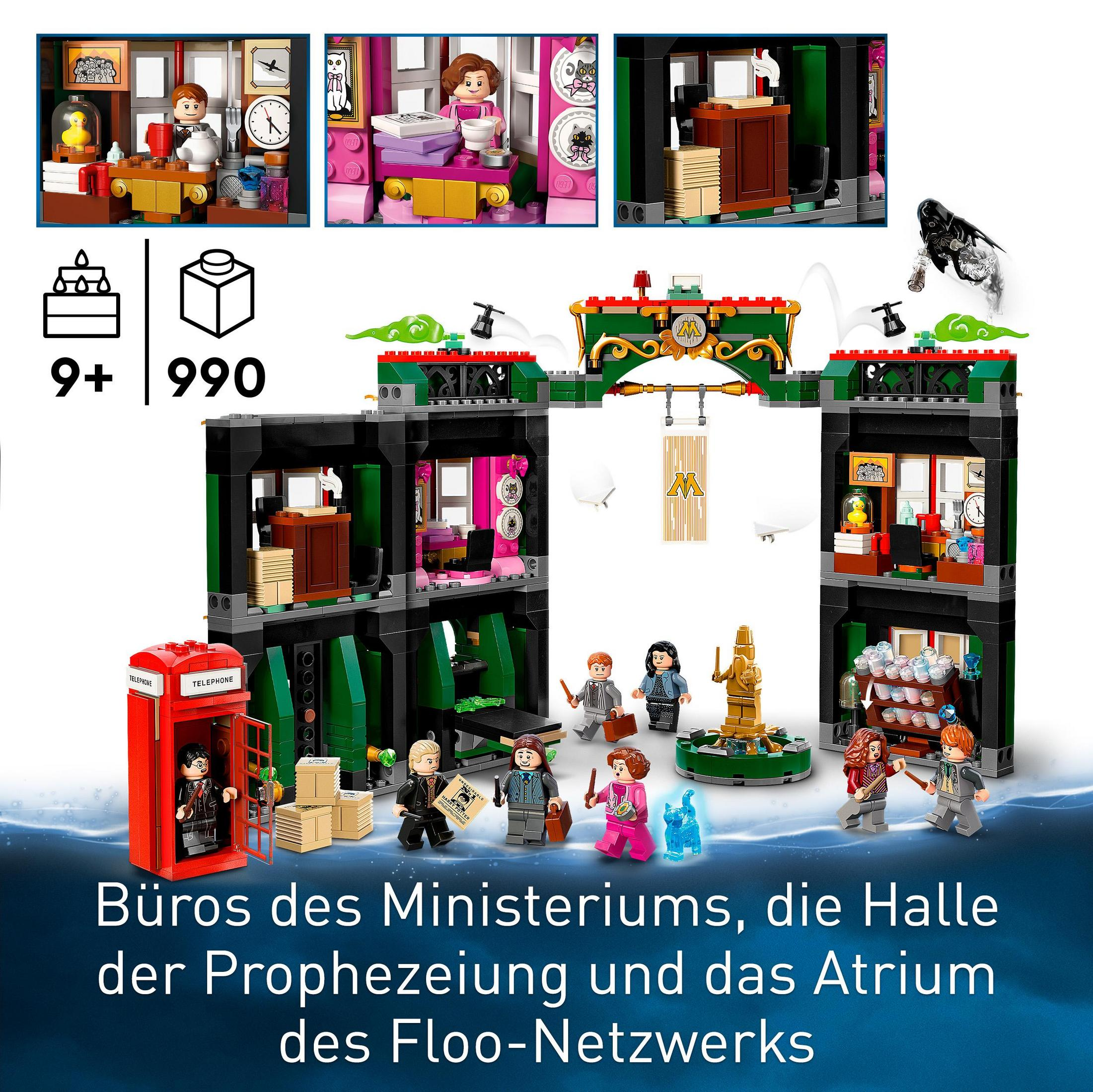 LEGO Harry Potter Set. Enthält Minifiguren und Bauelemente, die das Zaubereiministerium darstellen.