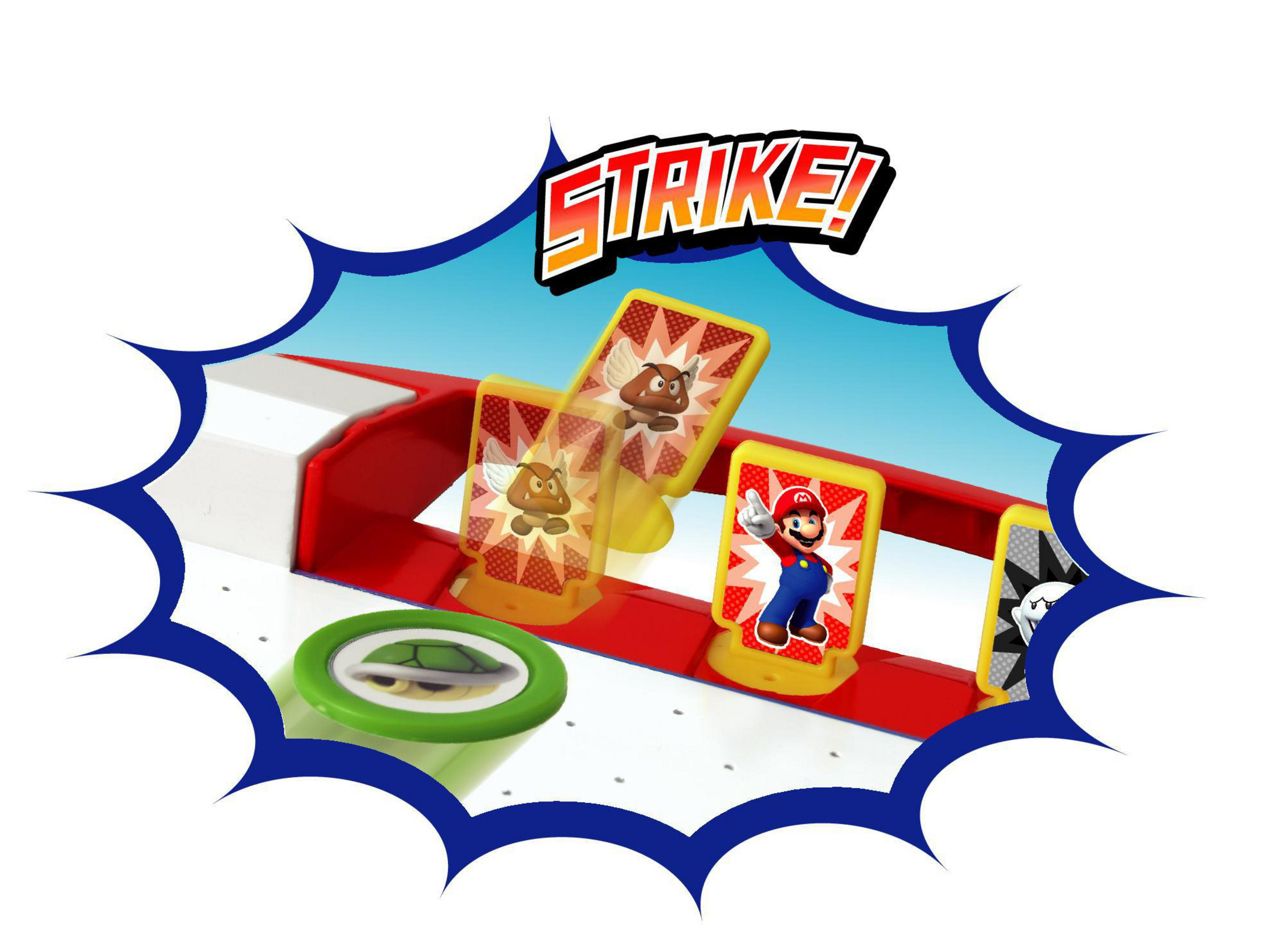 Mario game board with Mario cards and the word STRIKE!