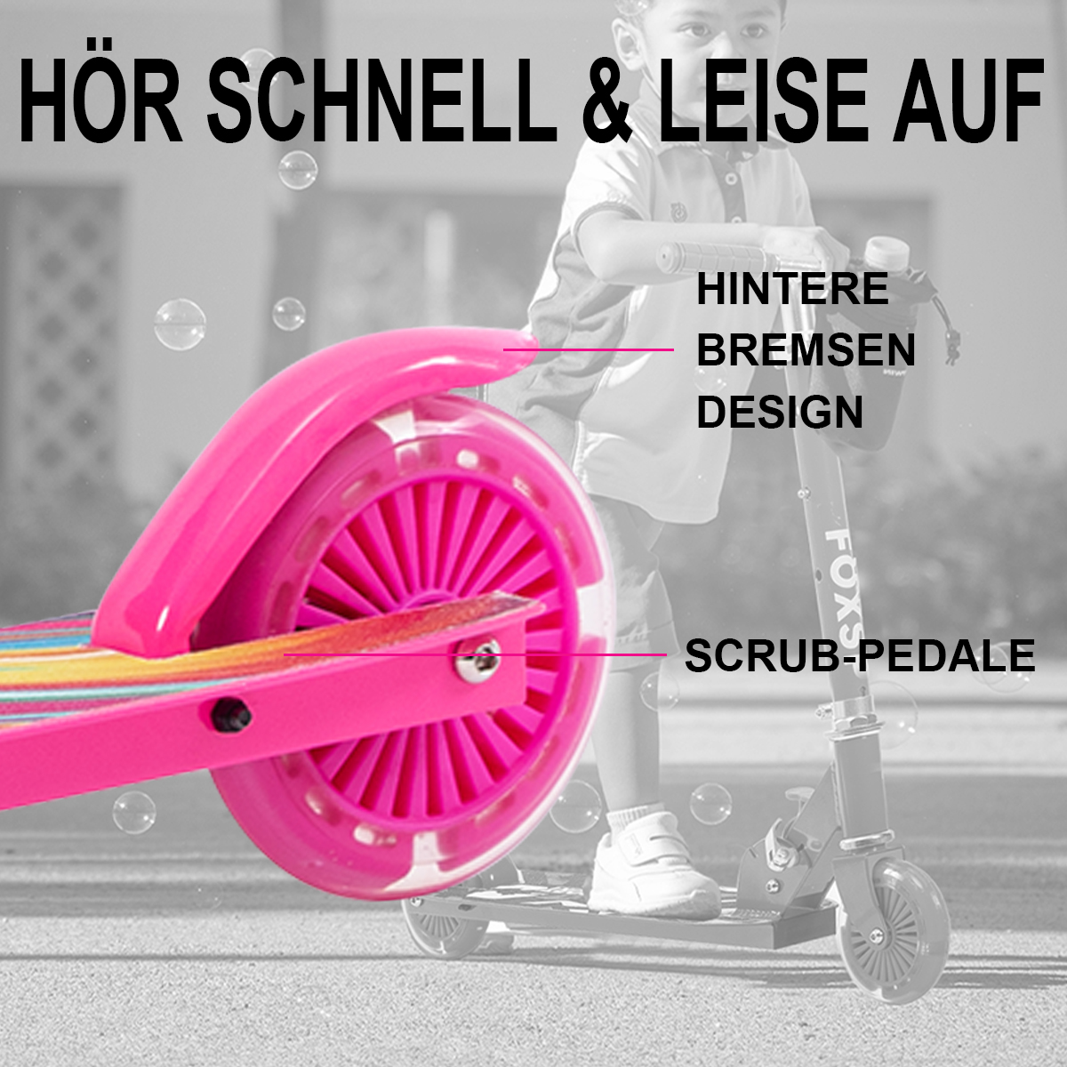 FOXSPORT Scooter Kinder Rosarot) A Rot Rosa (4,7 Zoll