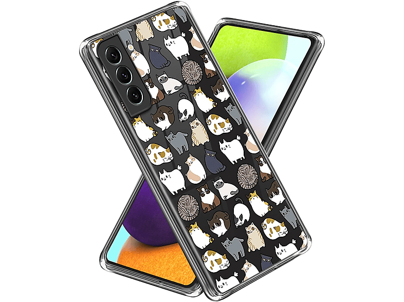 WIGENTO Design Muster Aufdruck dünn Samsung, Transparent robust, Galaxy & 5G, S23 mit TPU Backcover, Motiv Hülle