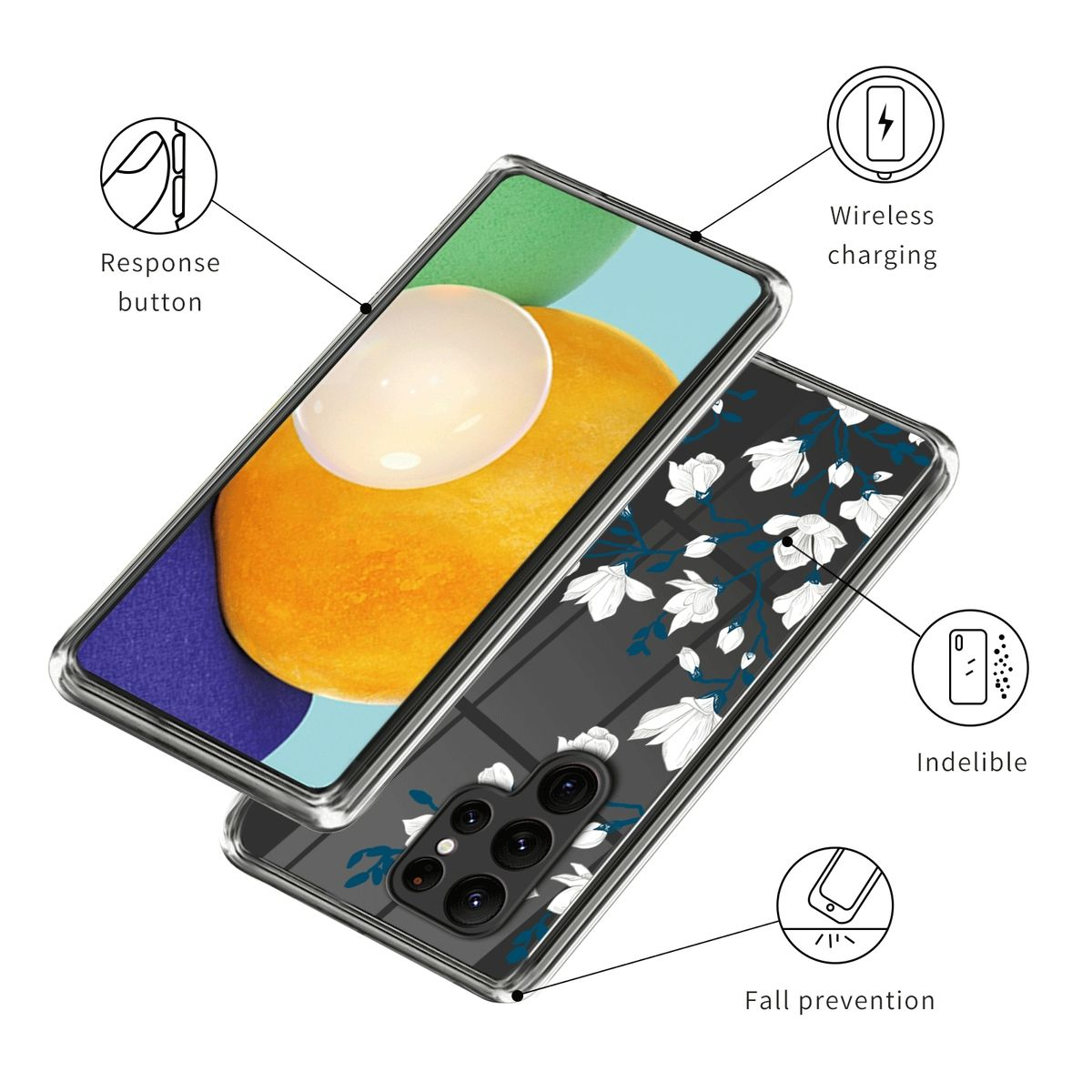 robust, Samsung, dünn Motiv WIGENTO Backcover, mit & Hülle Aufdruck 5G, Galaxy Ultra TPU Transparent Design Muster S23
