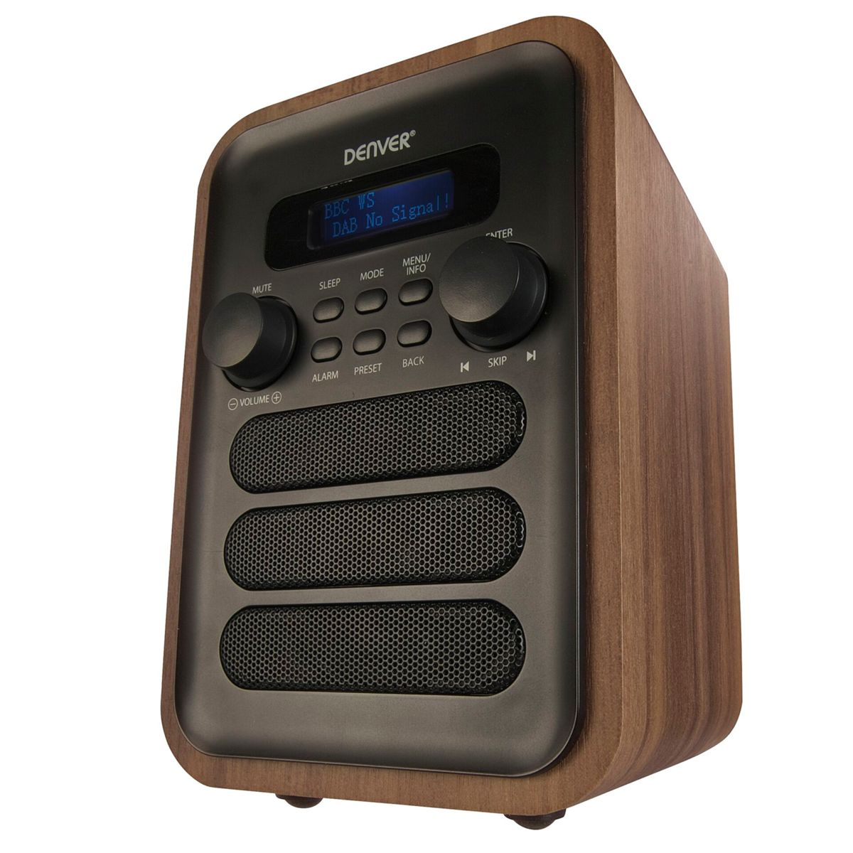 DENVER DAB-48 Digitalradio, grau, Bluetooth, DAB, braun FM, DAB