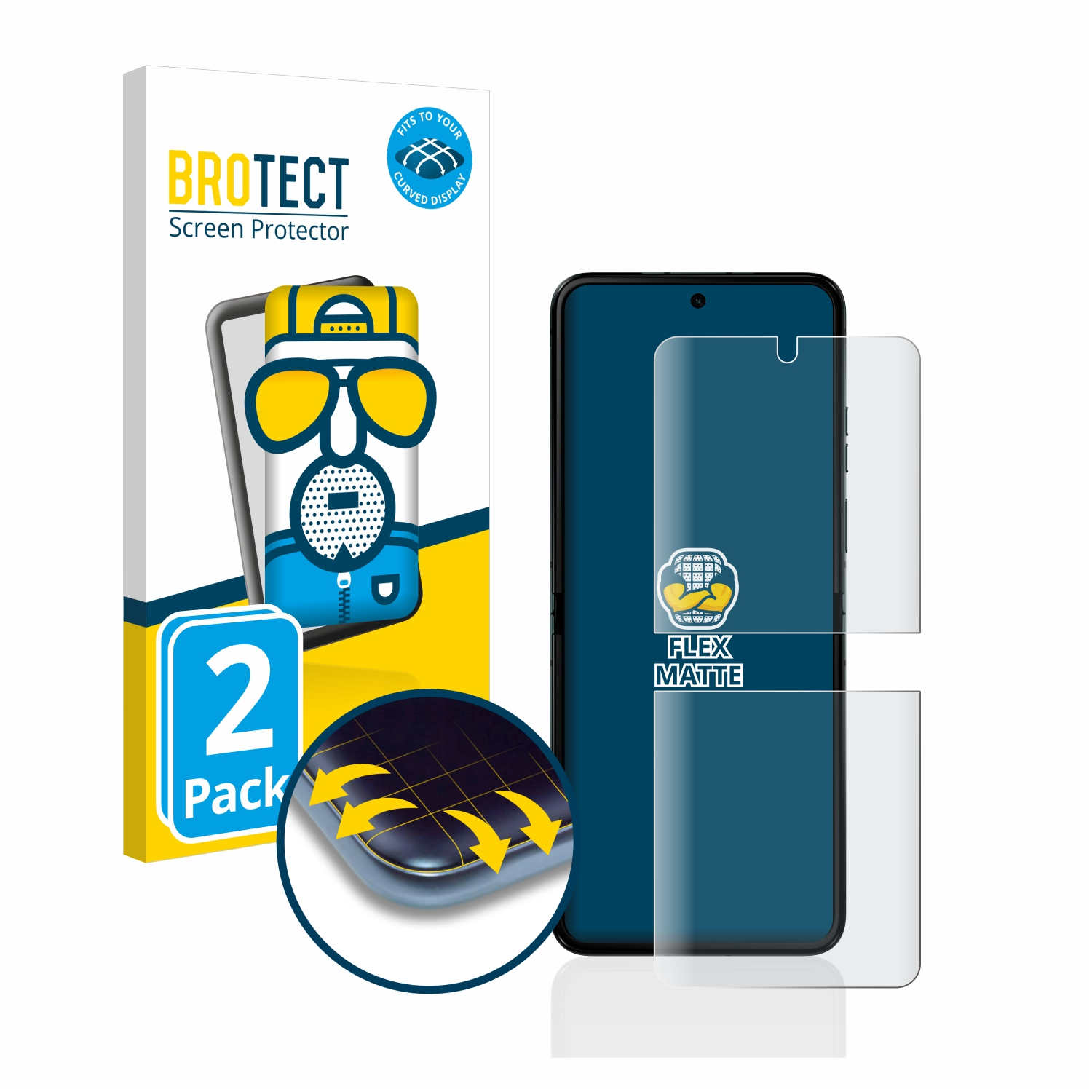 Flex Ultra) 2x Full-Cover Motorola 3D Razr BROTECT Curved matt Schutzfolie(für 40