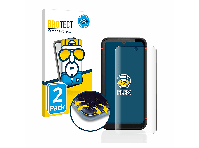 BROTECT 2x Flex Full-Cover 3D Curved Schutzfolie(für Gigaset GX4)