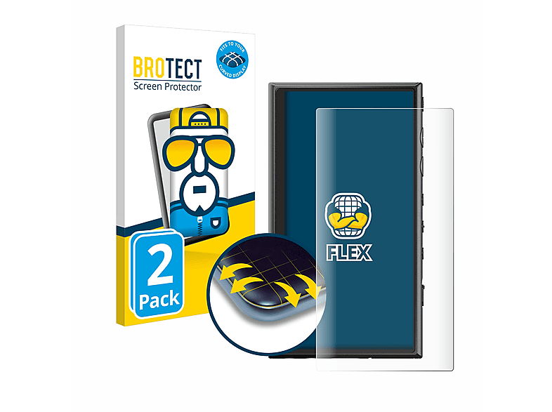 BROTECT 2x Flex Full-Cover 3D Curved Schutzfolie(für Sony Walkman NW-A306)