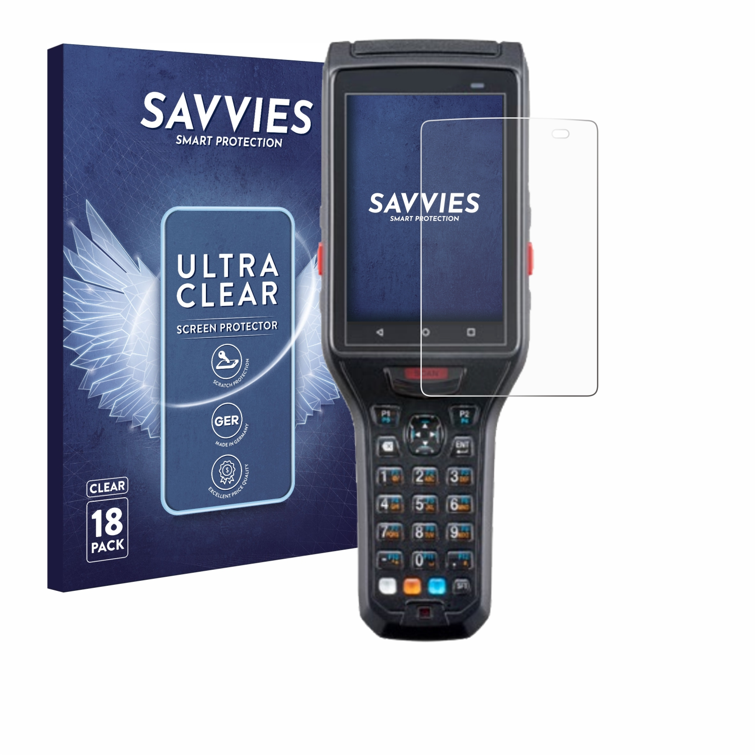 SAVVIES 18x klare Schutzfolie(für Keyence BT-A500)
