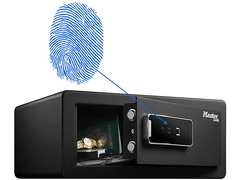 Sicherheitssafe MASTERLOCK Tresor LX110BEURHRO Großer schwarz biometrischer Master Lock