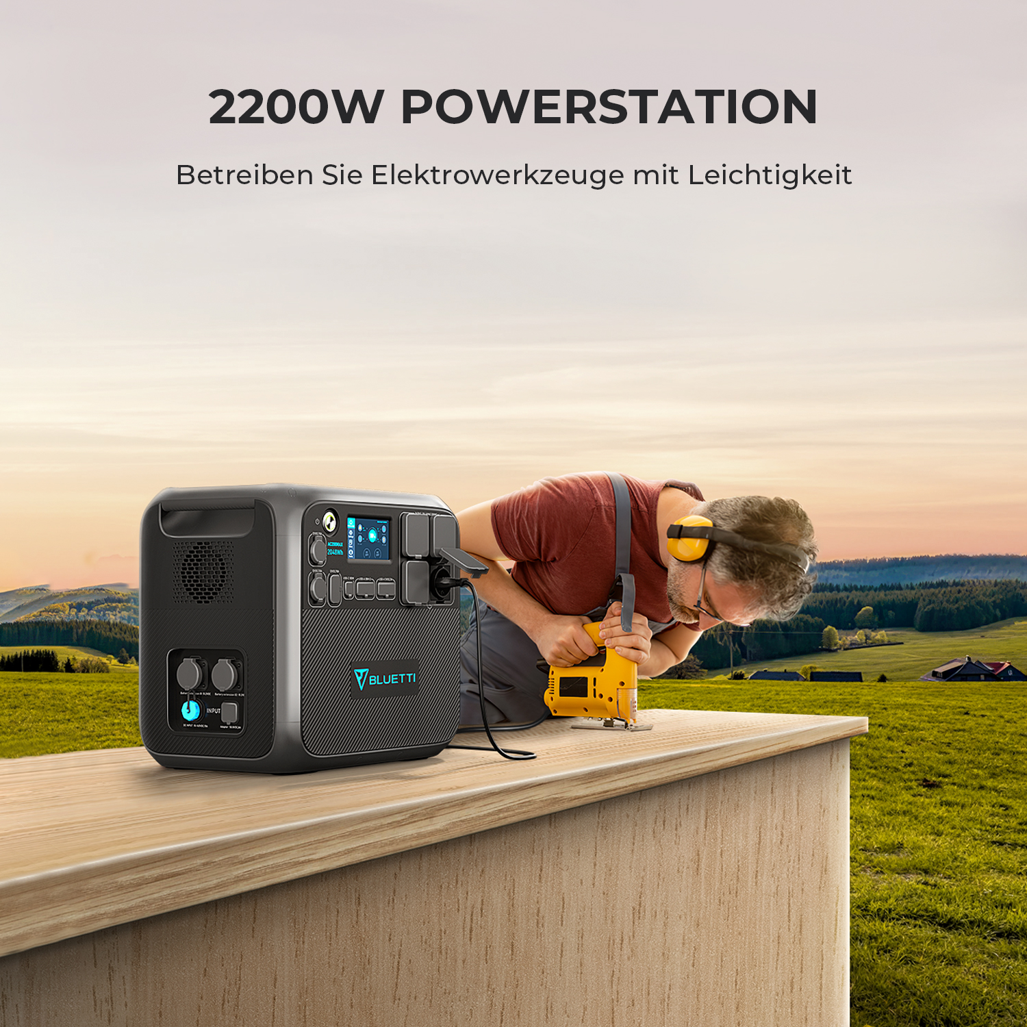 (*) 2048Wh BLUETTI Batterie Powerstation 2200W Notstromversorgung AC200MAX REFURBISHED Solargenerator LiFePO4
