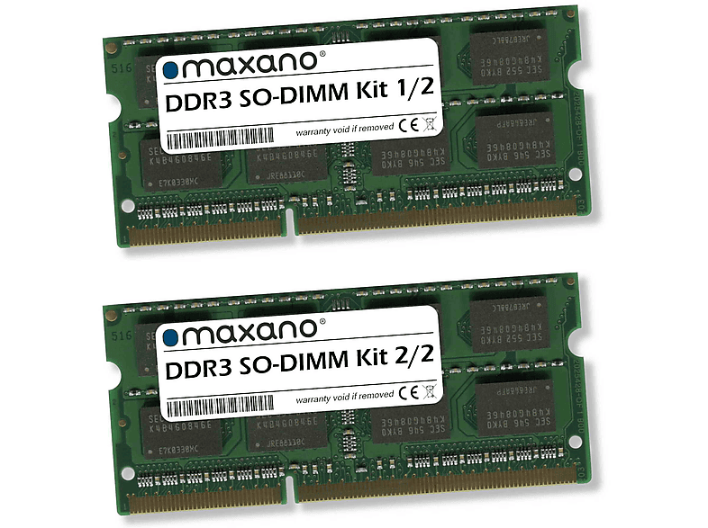 MAXANO 16GB Kit 2x 8GB RAM für Fujitsu (Siemens) Lifebook S761 (PC3-10600 SO-DIMM) Arbeitsspeicher 16 GB SDRAM