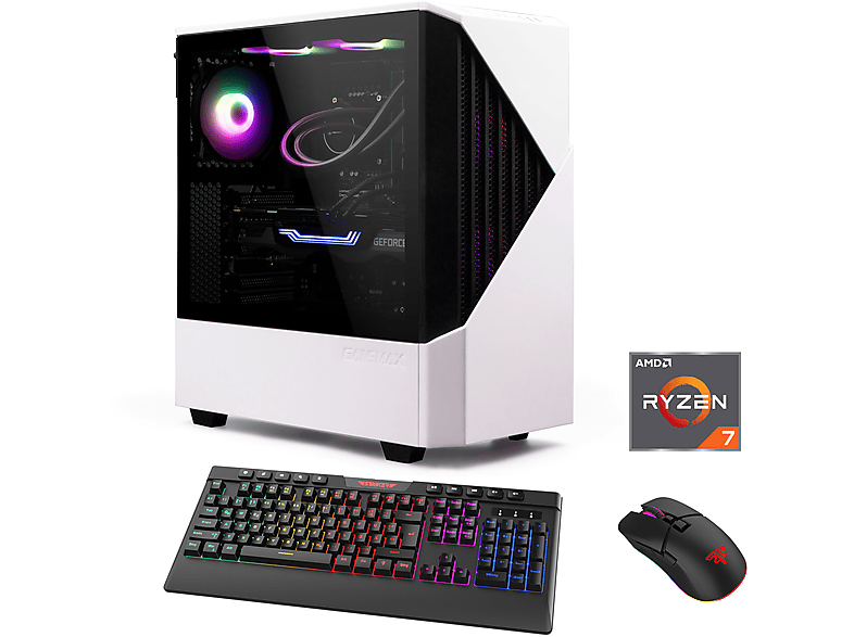 HYRICAN Horizon 7164, Microsoft Windows SSD, 7 mit Prozessor, TB RAM, Bit), 4070 Ti, NVIDIA 11 12 Home GeForce GB RTX™ Ryzen™ 1 (64 GB Gaming-PC 32 AMD