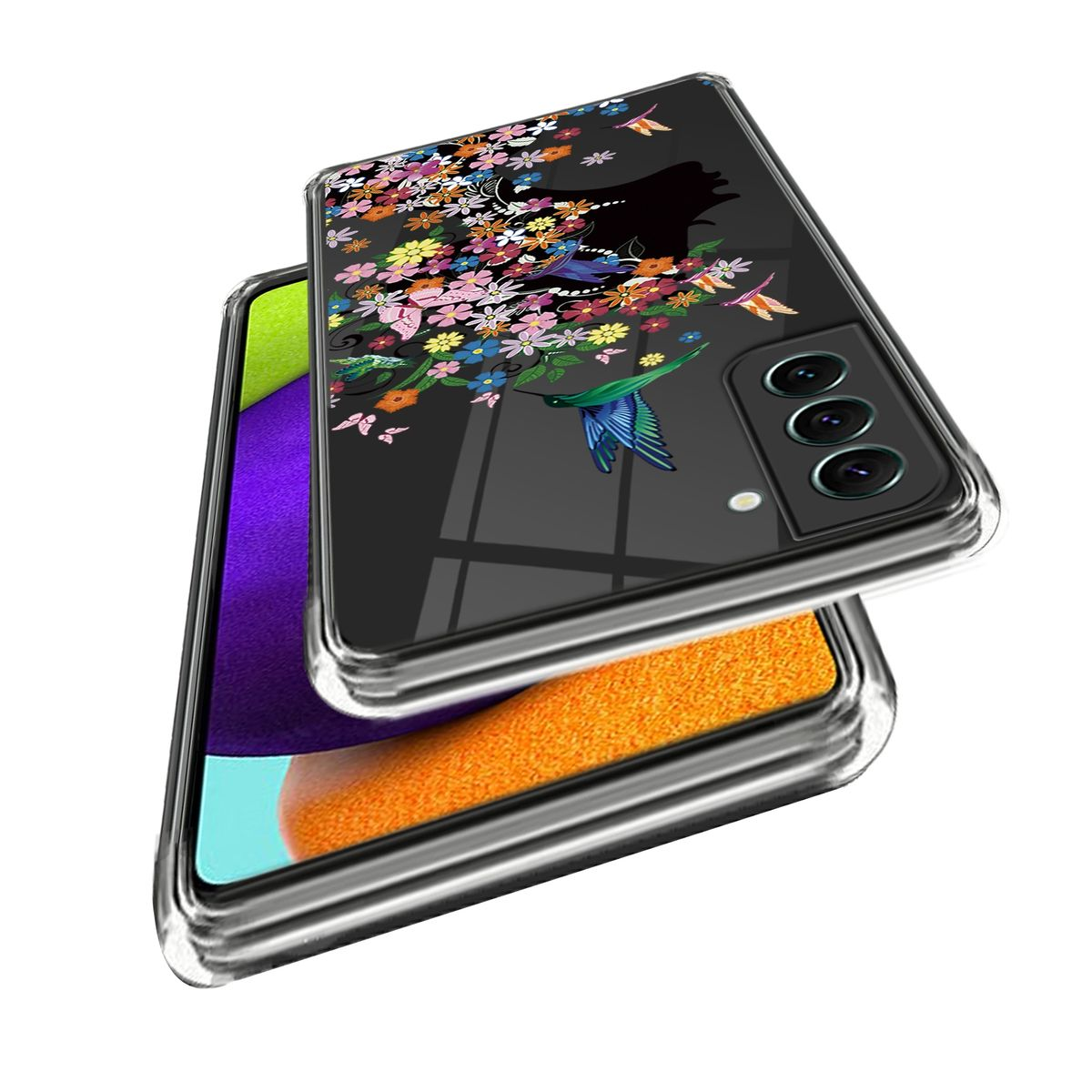WIGENTO Design Muster Motiv Galaxy & Backcover, Aufdruck 5G, S23 TPU Plus mit Hülle Transparent Samsung, robust, dünn