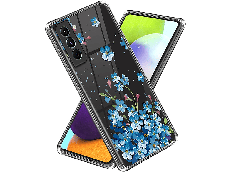 WIGENTO Design Muster Motiv Aufdruck Galaxy 5G, Transparent dünn robust, S23 TPU Hülle Backcover, & mit Samsung