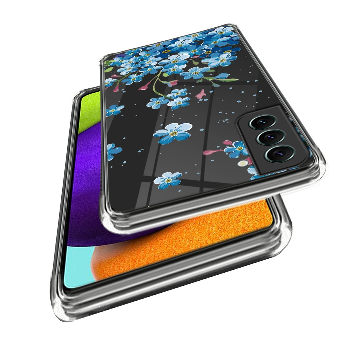 WIGENTO Design Muster Motiv TPU Aufdruck dünn Galaxy 5G, robust, Transparent Samsung, Backcover, S23 mit Hülle 