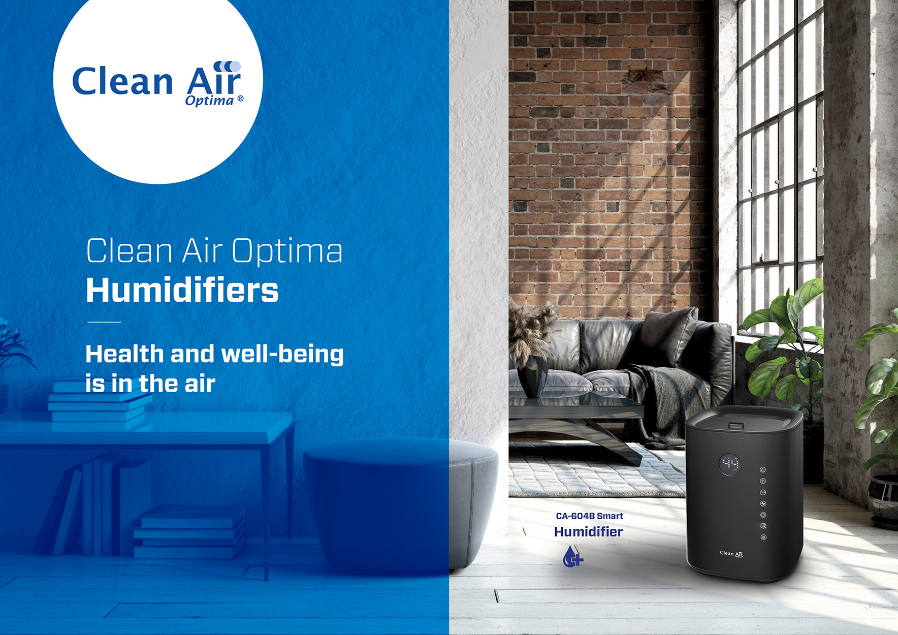 CLEAN AIR OPTIMA CA-605B Smart m²) (Raumgröße: Luftbefeuchter 65 Filling Top Schwarz