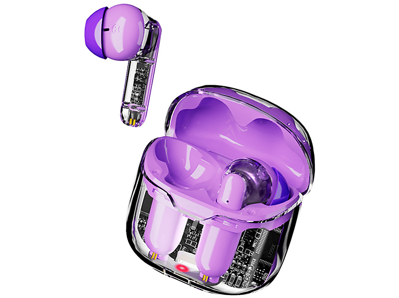 Lila Latenz Gaming SYNTEK Headset Fach Bluetooth-Kopfhörer lila In-ear Bluetooth Headset, Wireless Transparentes Wireless True Niedrige Headset