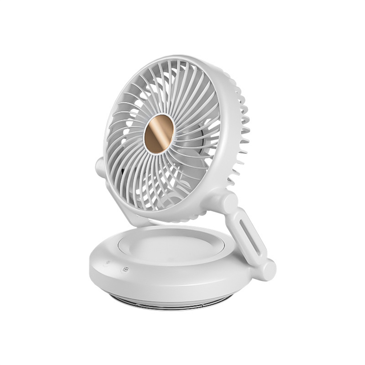 SYNTEK Elektrischer faltbar Lüftungslüfter Klein Ventilator Ventilator Tischlampe Wiederaufladbar weiß Weiß