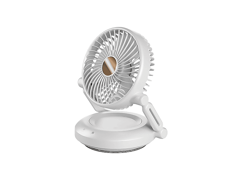 SYNTEK Elektrischer Ventilator Weiß Klein faltbar Wiederaufladbar Tischlampe Ventilator Lüftungslüfter weiß 