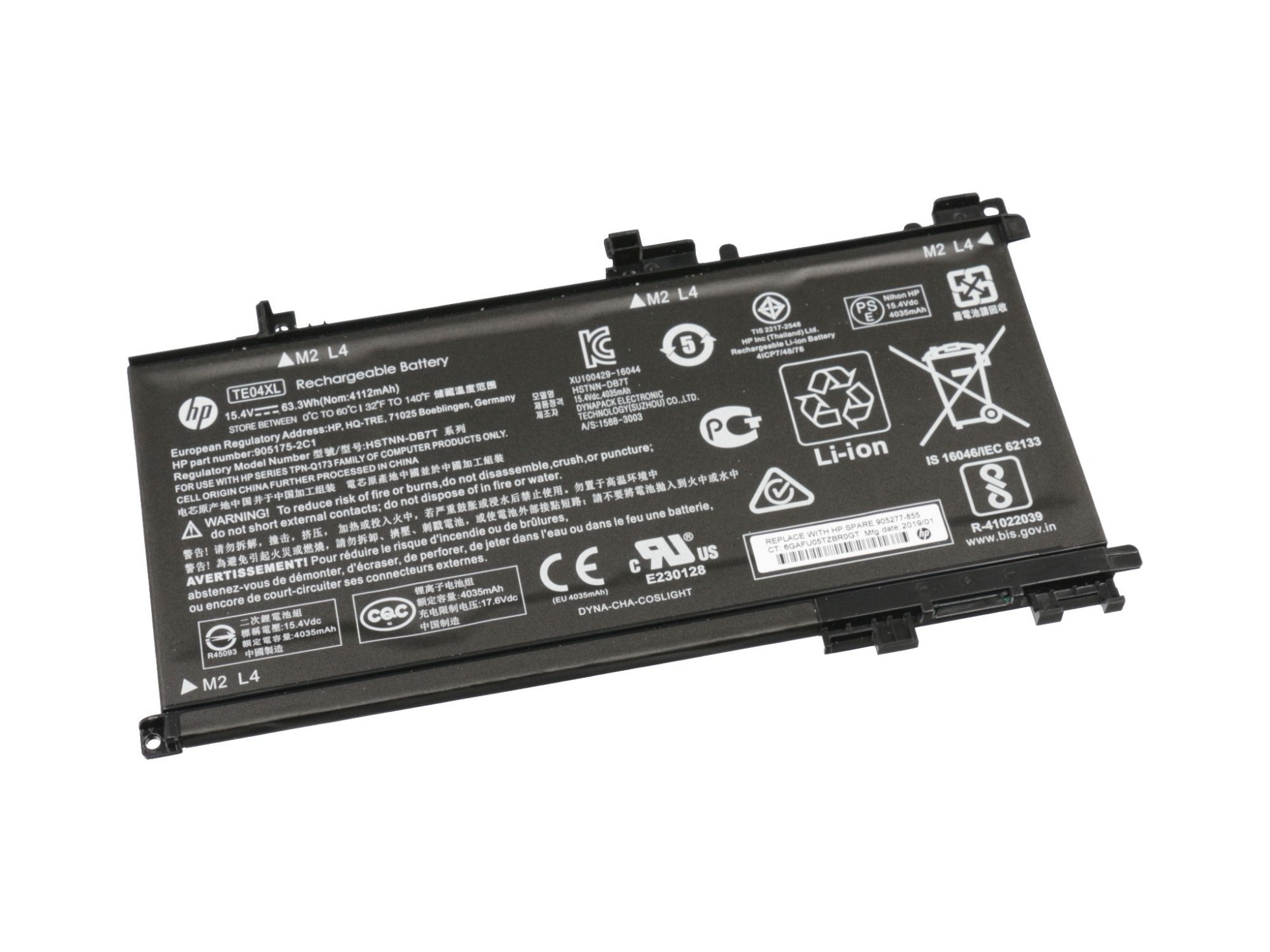 HP 905175-271 Original 15,4V Li-Polymer Akku, Volt, mAh 15.4 4112