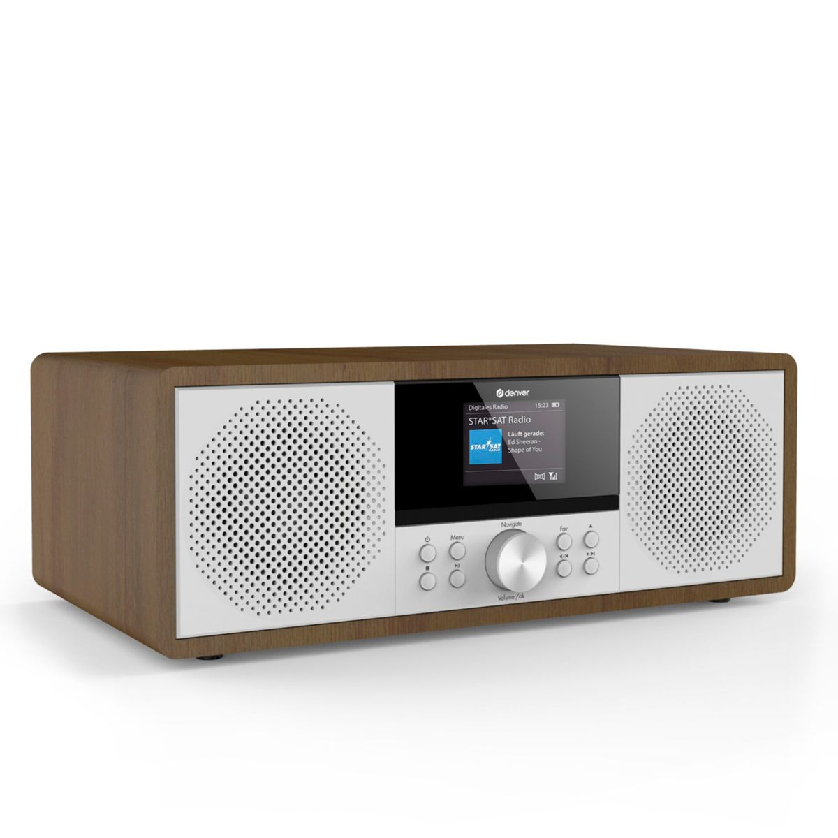 DAB+, silber Internetradio, braun / Bluetooth, MIR-270W DENVER