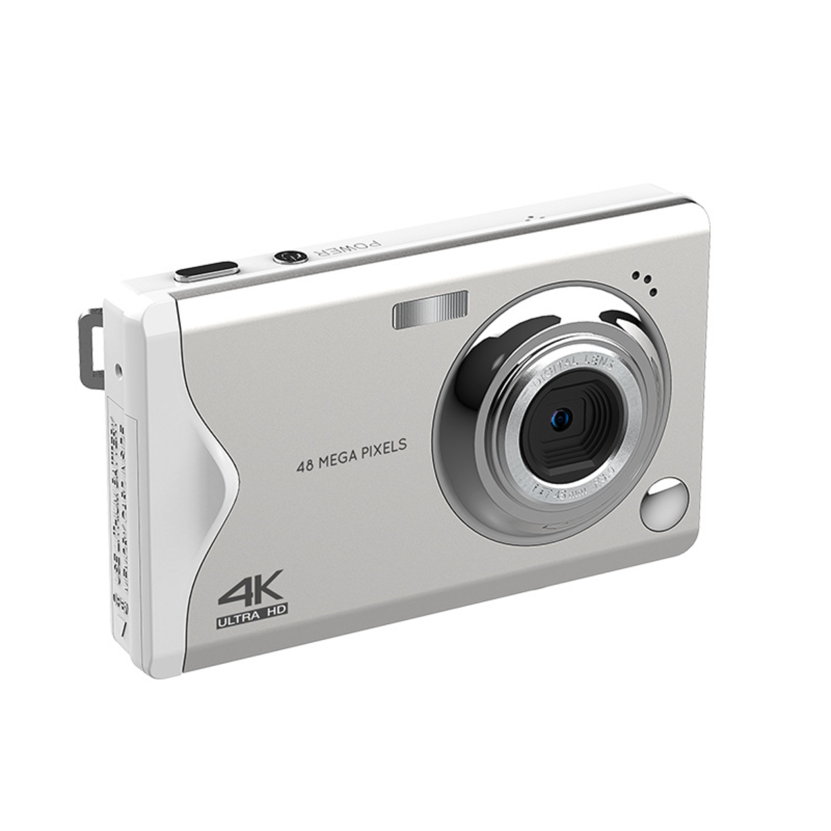 SYNTEK Digitalkamera 4K HD in Leichte Silber 3-Zoll-Großbildschirm Autofokus HD-Kamera Digitalkamera weiß, Flüssigkristallbildschirm