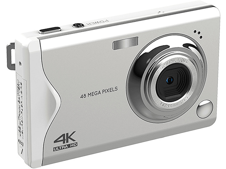 Digitalkamera SYNTEK 3-Zoll-Großbildschirm Digitalkamera weiß, 4K in Silber HD Leichte Flüssigkristallbildschirm HD-Kamera Autofokus