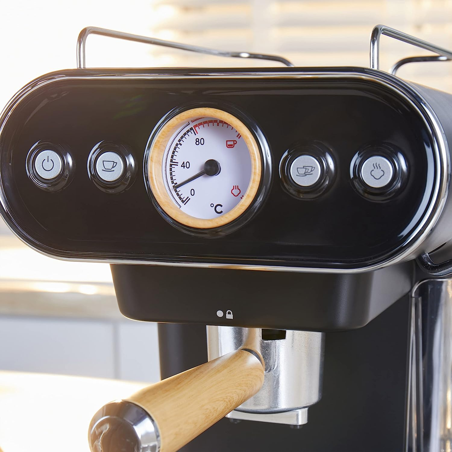 bar 19 Druckpumpe Espressomaschine PETRA 3in1 Kaffeemaschine Kapselmaschine Schwarz