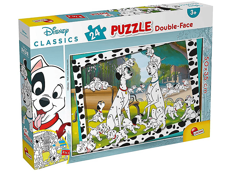 DISNEY Ausmal-Puzzle (50x35cm) 24 Teile, 101 Puzzle Dalmatiner Lisciani von