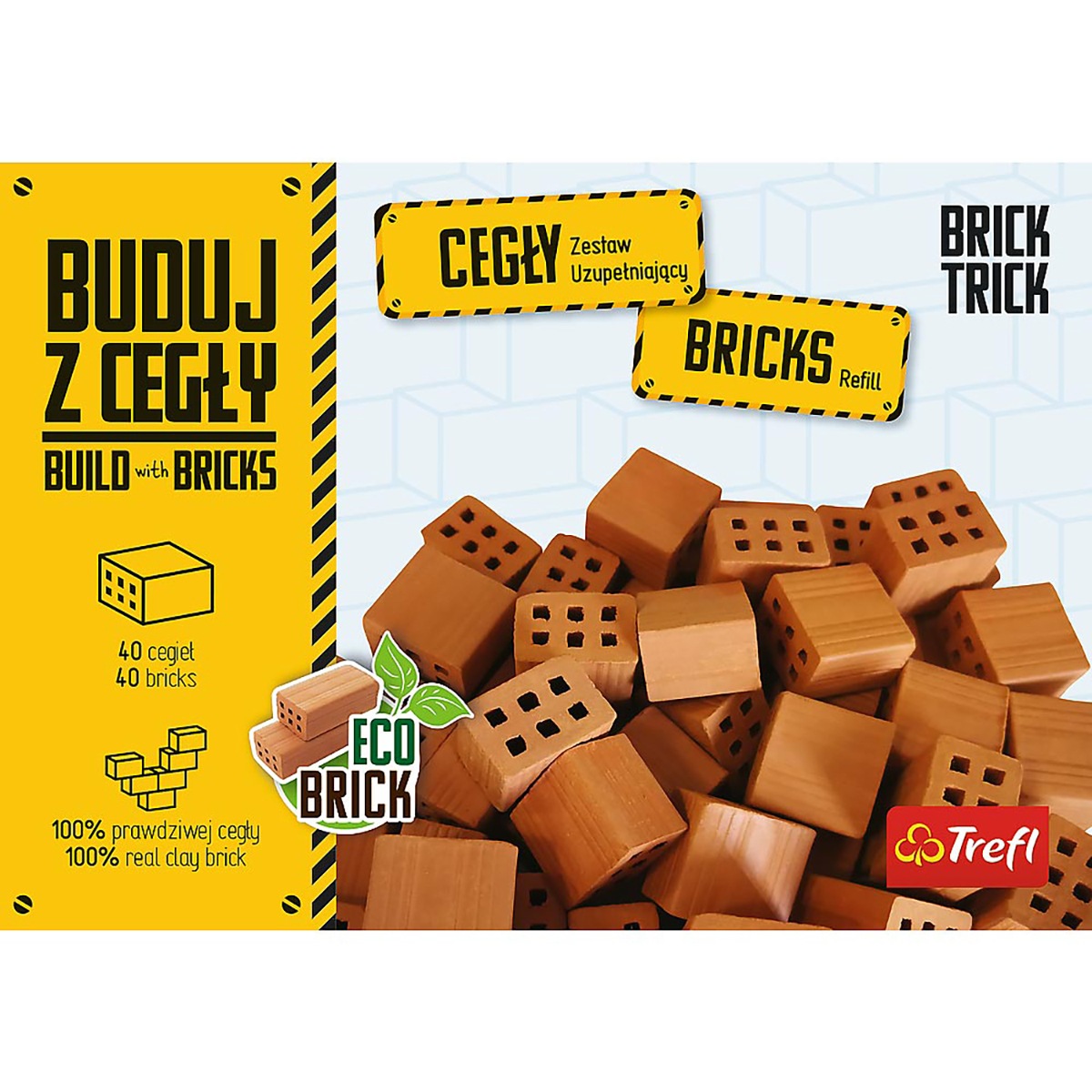 40 Nachfüllung Trick Stück – halbe Brick Bricks TREFL Ziegel Bausatz