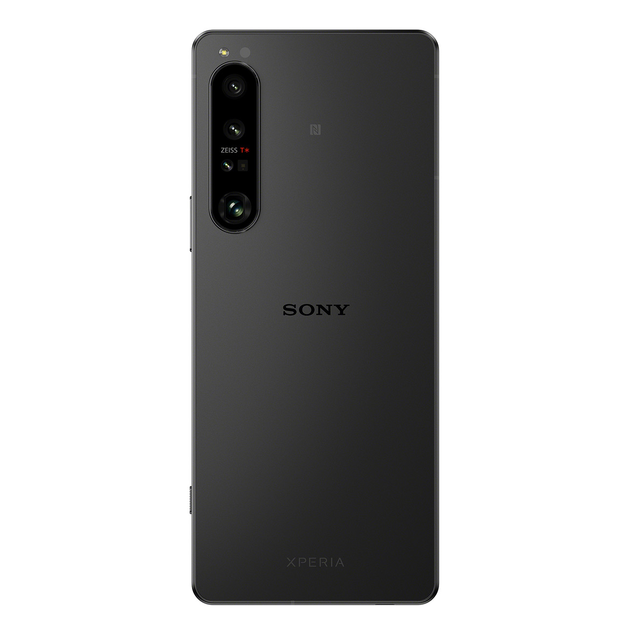 Czarny telefon Sony Xperia z potrójnym aparatem i logo Sony.