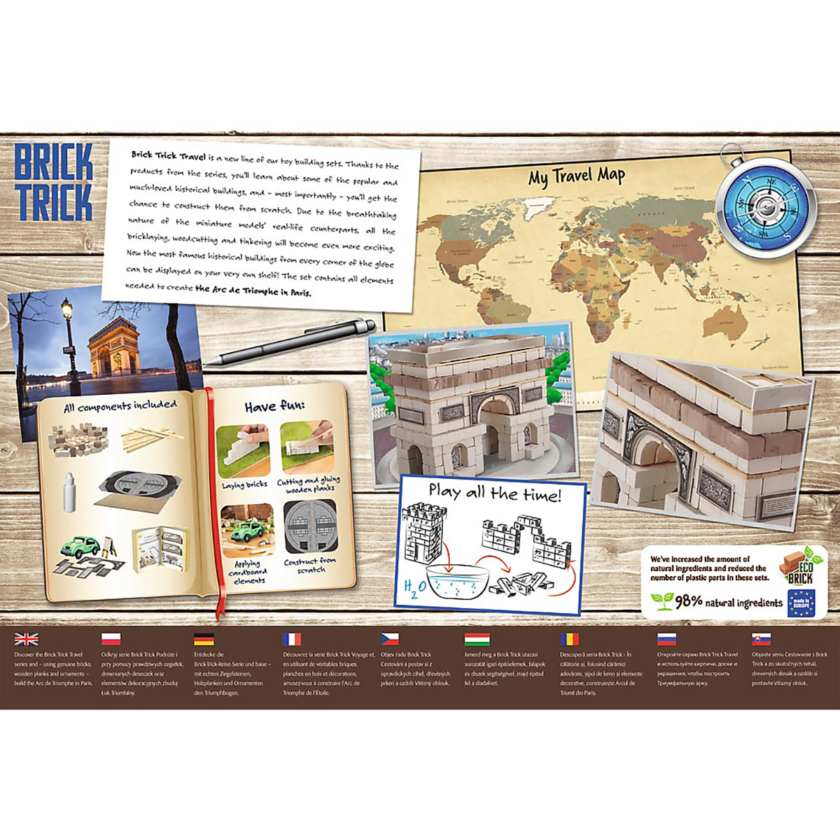 TREFL Brick Trick – - Triumphe, Arc Frankreich Paris, Bausatz de \
