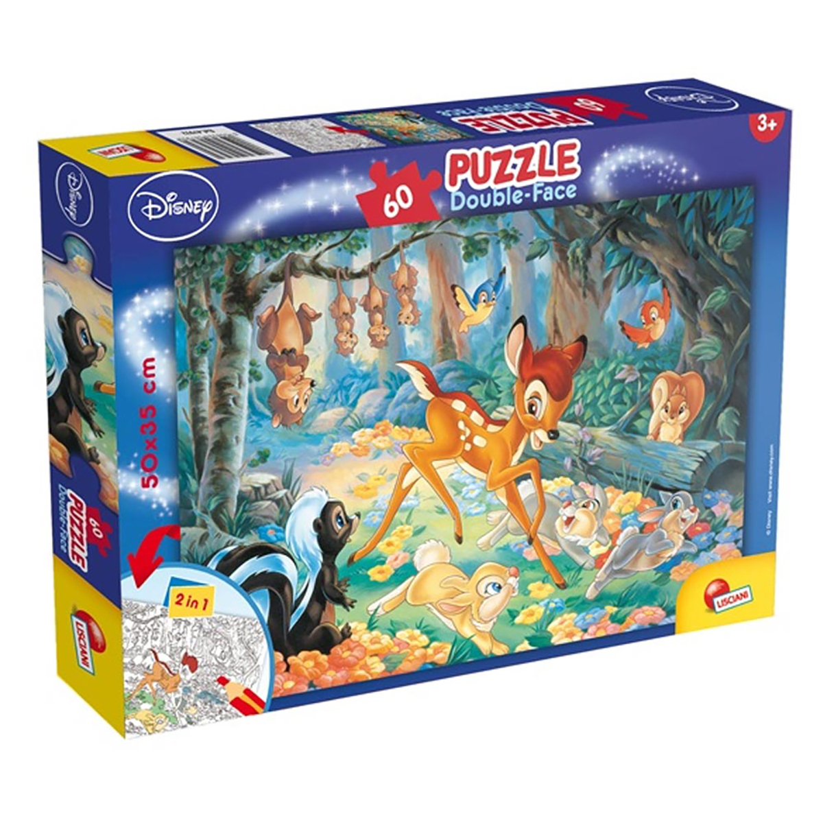 Bambi von 60 Ausmal-Puzzle Disney (50x35cm) Teile, Puzzle NOON Lisciani