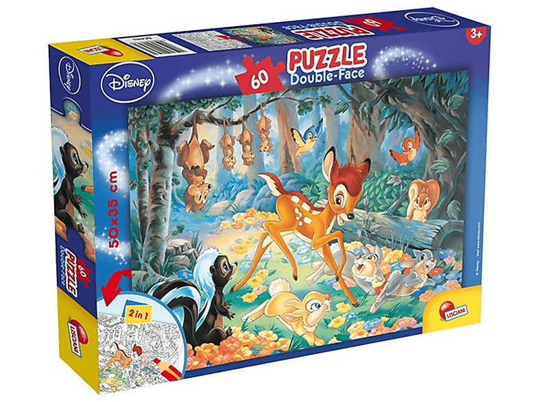Bambi von 60 Ausmal-Puzzle Disney (50x35cm) Teile, Puzzle NOON Lisciani