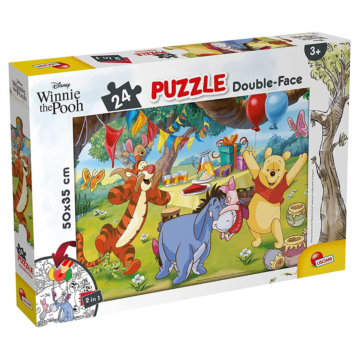 DISNEY Ausmal-Puzzle Lisciani Teile, Winnie Puzzle 24 Puuh von (50x35cm)