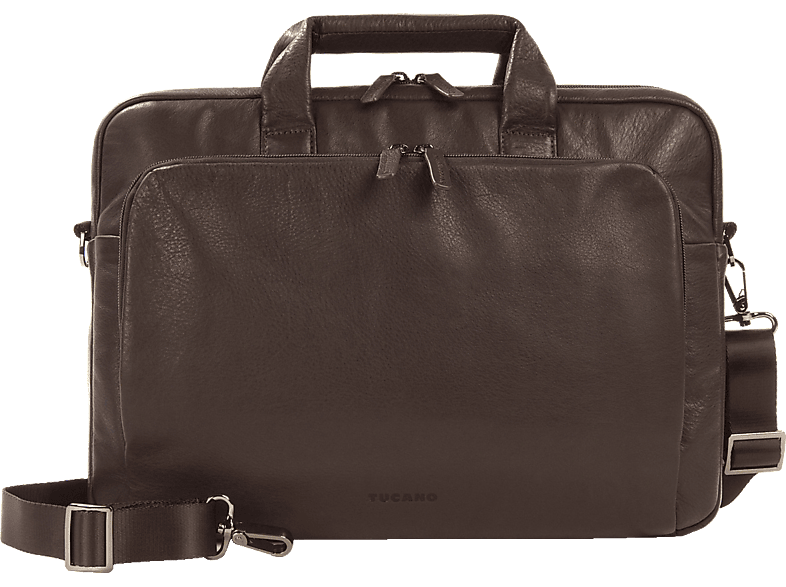 TUCANO One Premium Notebook Tasche Umhängetasche für Universal Leder, Braun