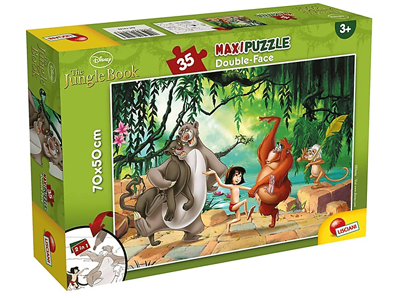 NOON Maxi Boden Ausmal-Puzzle Dschungelbuch 35 Teile von Lisciani Puzzle