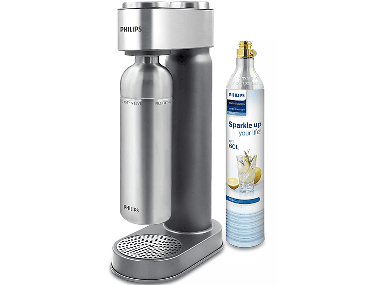 Cylinder Wasserspender + NEU PHILIPS GoZero Wassersprudler + ADD4905SV/10 Flasche