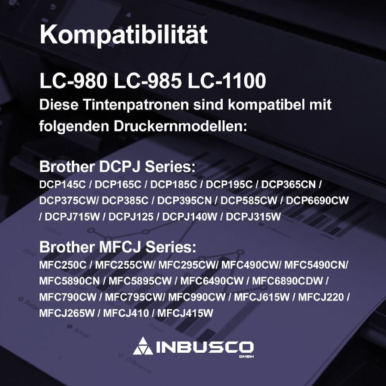 INBUSCO / Tintenpatrone KUBIS 980/1100-V-8x Schwarz LC (LC980-1100-V-8x)