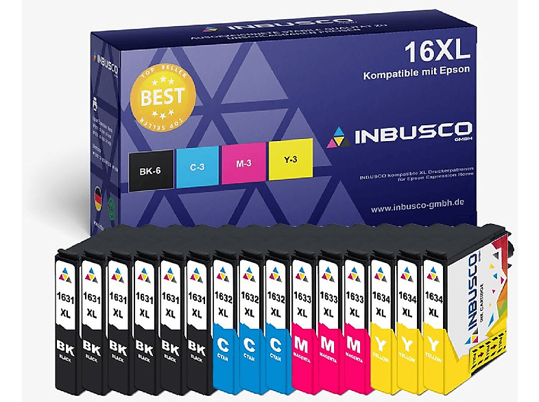 INBUSCO / KUBIS SET 16xl Tintenpatrone Mehrfarbig (15x16XL)