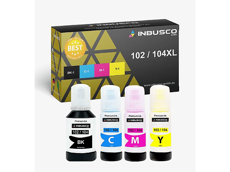 INBUSCO / KUBIS SET T102 / (4xT102-104) 104 Tintenpatrone Schwarz