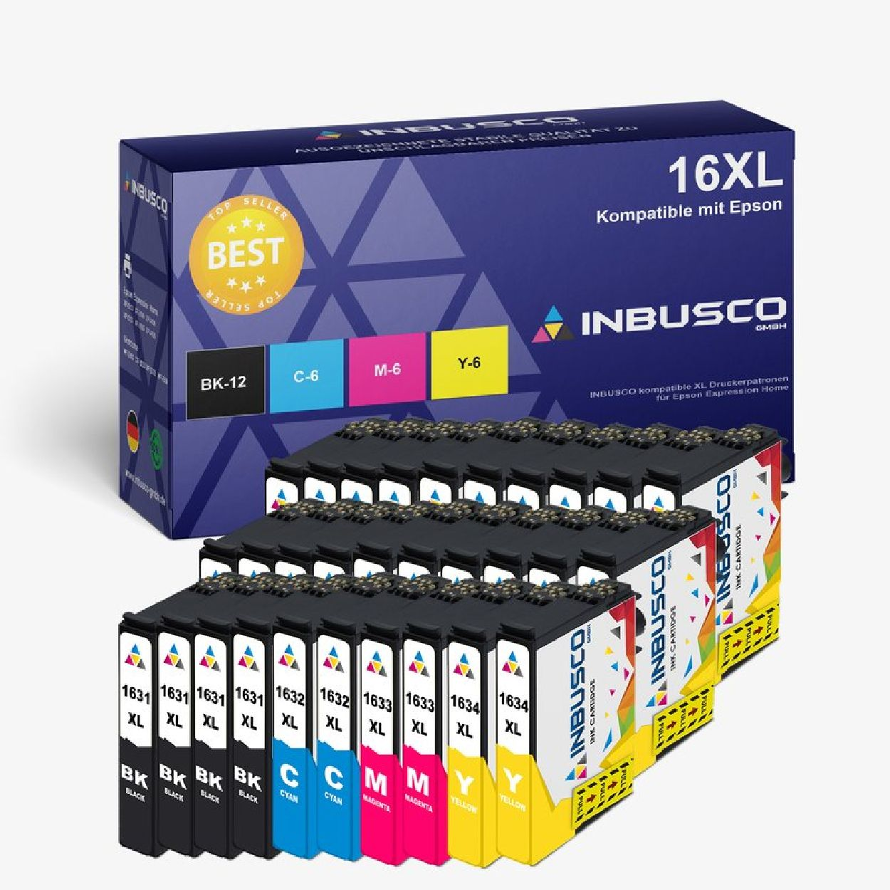 INBUSCO / KUBIS (30x16XL) Mehrfarbig Tintenpatrone SET 16xl